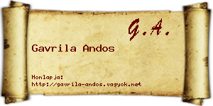 Gavrila Andos névjegykártya